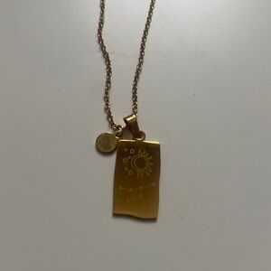 Gold Vermeil Cancer Sun and Moon Pendant Necklace